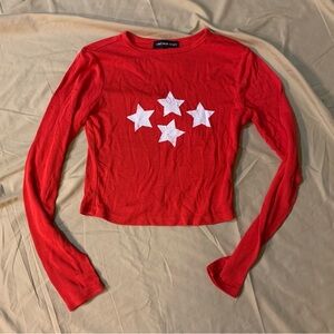 Streetwear Society Red Cropped Long Sleeve